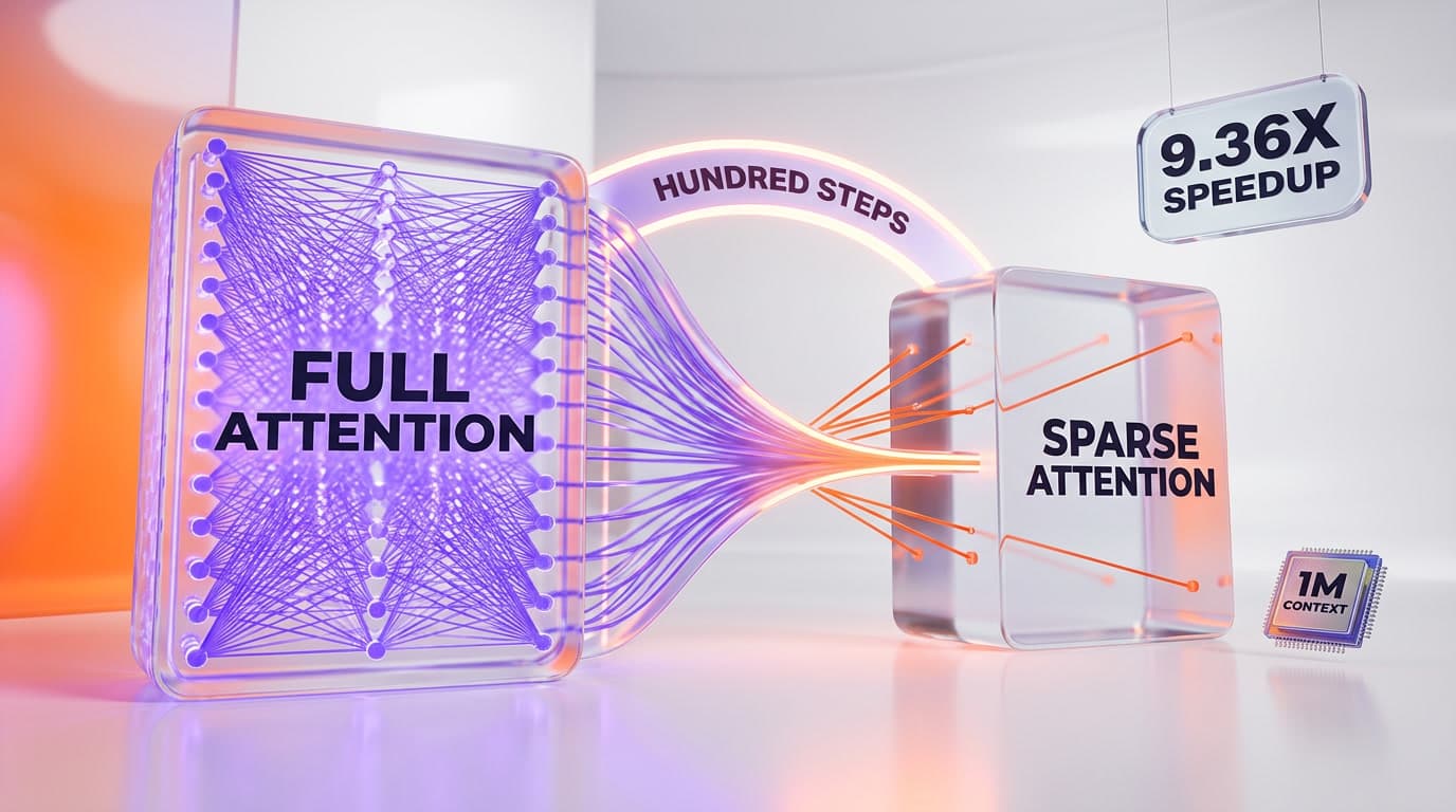 Alibaba and Nanjing University Turned Qwen3 Sparse in a Few Hundred Steps — and Hit a 9.36x Prefill Speedup at 1M Context