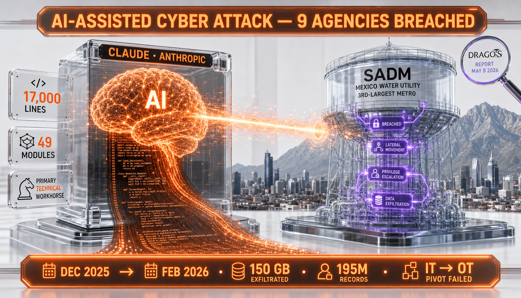 Claude Wrote 17,000 Lines of Malware: Inside the Dragos Report on the AI-Assisted Attack on Mexico's Third-Largest Water Utility