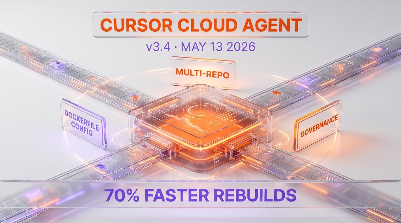 Cursor Industrializes the Agent Stack: Multi-Repo, Dockerfile Config, and Governance Land in v3.4 (May 13, 2026)