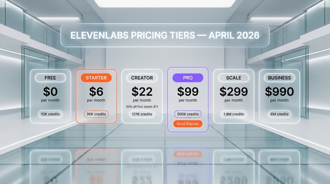 ElevenLabs Pricing Deep Dive 2026: 6 Tiers, Real TCO, And When Each Plan Breaks Even