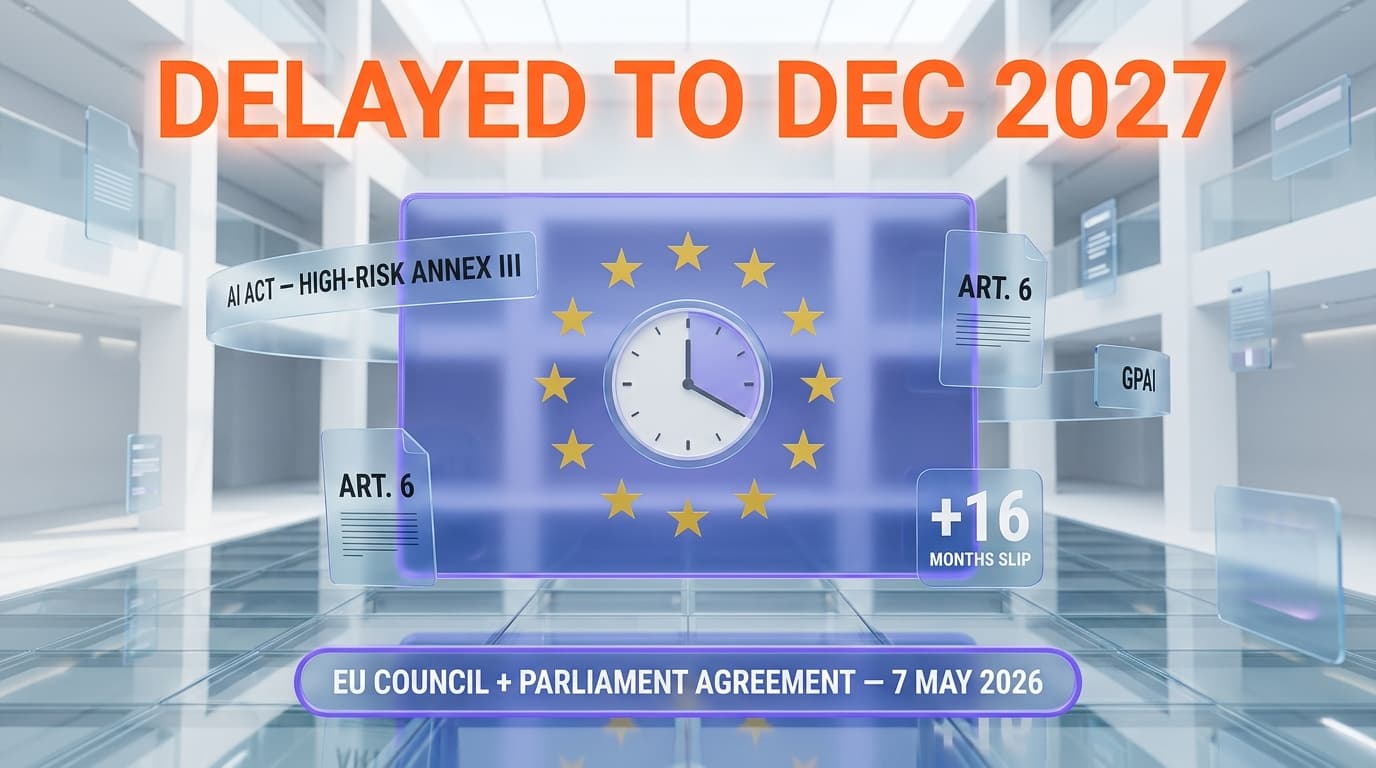 EU Blinks: AI Act High-Risk Rules Pushed to December 2027