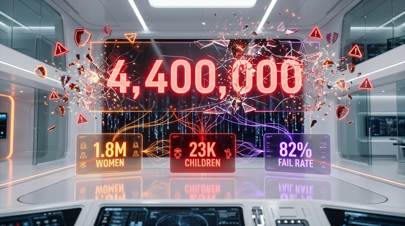 Grok Deepfake Numbers: 4.4 Million Images, 23,000 Children, 82% Failure Rate