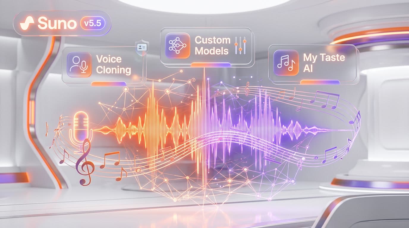 Suno v5.5 Launches Voice Cloning, Custom Models, and Adaptive AI Music